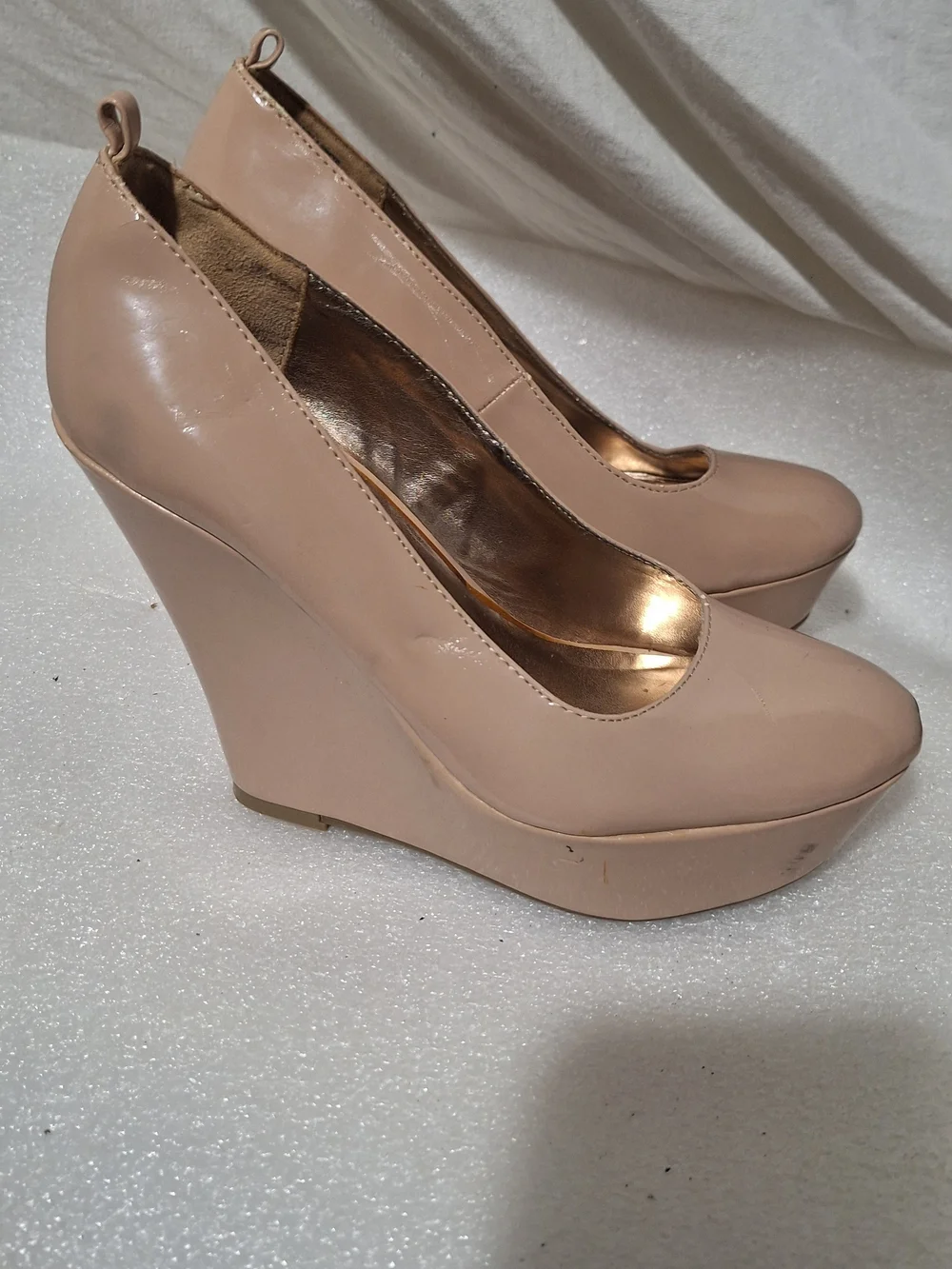 Women’s Nude Platform Wedge Pumps